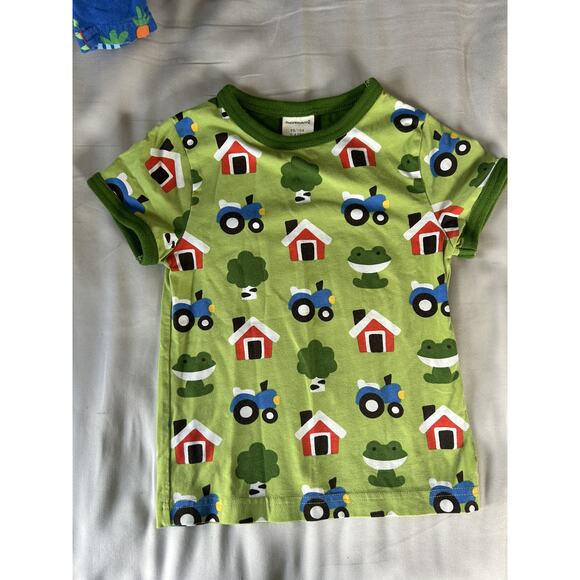 Maxomorra Green Farm Tractor Frog Ringer Shirt size 3-4 - Picture 3 of 3